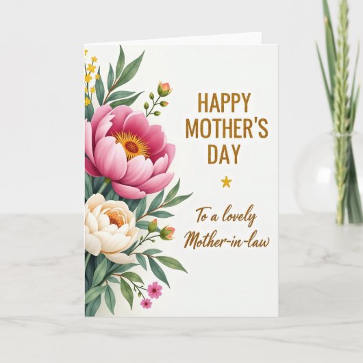 Roze Moederdag Takjes Kaart (Voorkant)