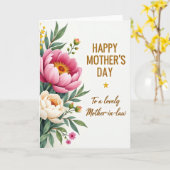 Roze Moederdag Takjes Kaart (Gele Bloem)
