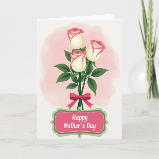 Roze Moederdag-waarderingskaart Kaart (Voorkant)