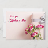 Roze Moederdag Wenskaart Feestdagenkaart (Voorkant)