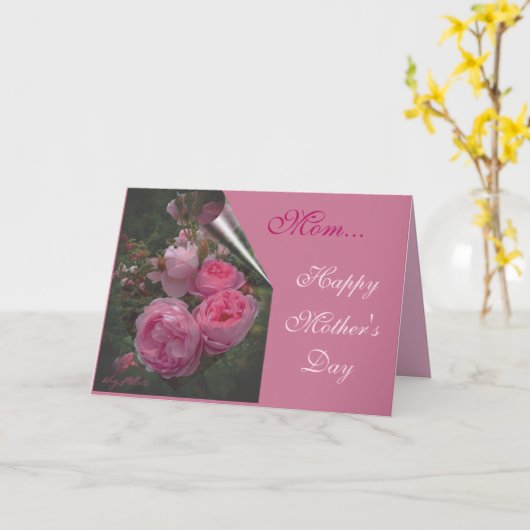 Roze Moederdagkaart Kaart (Gele Bloem)