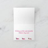 Roze Moederdagkaart voor Dachshondliefhebbers Kaart (Binnen)