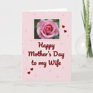 Roze Moederdagkaart voor de echtgenote Kaart