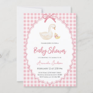 Roze moedergans en Gosling Baby shower Kaart