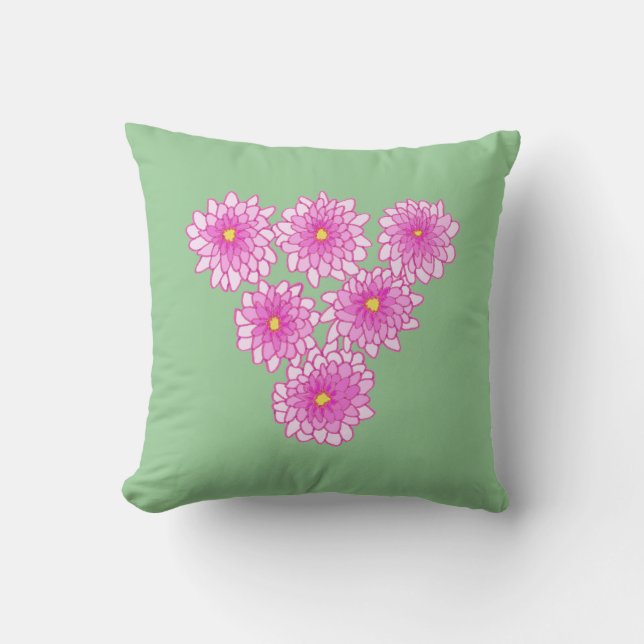 Roze Moeders Bloemen Chrysanten Kussens (Voorkant)