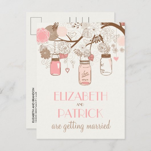 roze moeraspotten Sla het Briefkaart Datum op (Voorkant / Achterkant)