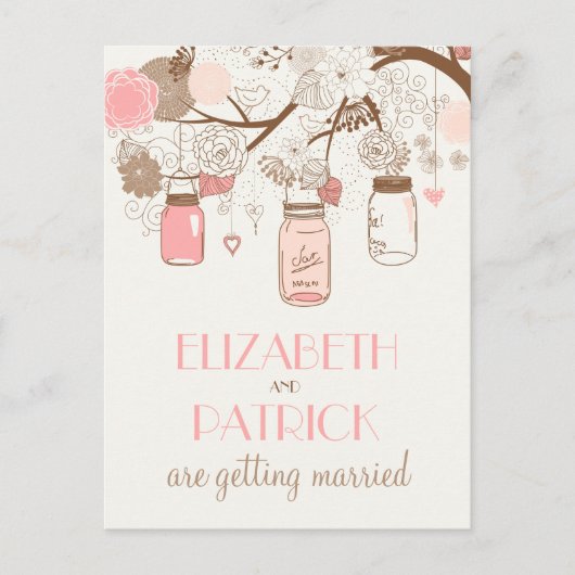 roze moeraspotten Sla het Briefkaart Datum op (Voorkant)