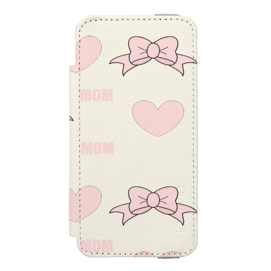 Roze moerpatroon incipio iPhone portemonnee hoesje (Voorkant Agenda)