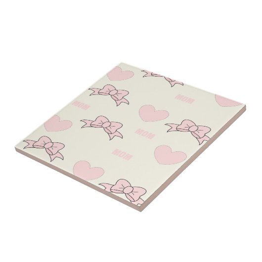 Roze moerpatroon tegeltje (Zijkant)