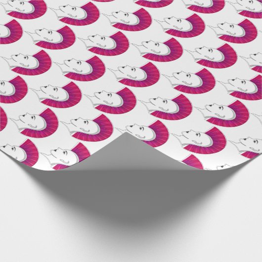 Roze Mohawk Punk stijl White Cadeaupapier (Hoek)