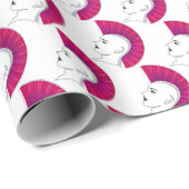 Roze Mohawk Punk stijl White Cadeaupapier (Rol Hoek)