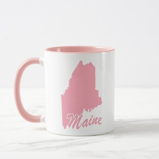 Roze mok in de vorm van de staat Maine (Links)