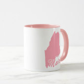 Roze mok in de vorm van de staat Maine (Voorkant rechts)