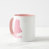 Roze mok in de vorm van de staat Maine (Voorkant links)