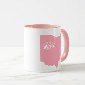 Roze mok in de vorm van Ohio (Voorkant rechts)