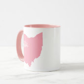 Roze mok in de vorm van Ohio (Voorkant links)