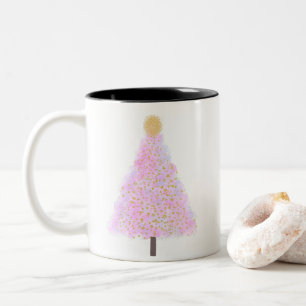 Roze mok kerstboomkoffie