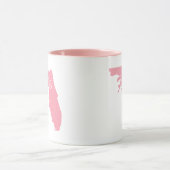 Roze mok met vorm van Florida (Midden)