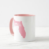 Roze mok met vorm van Florida (Voorkant links)