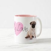 Roze Mok van de Liefde Pug (Voorkant rechts)