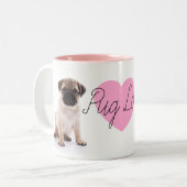 Roze Mok van de Liefde Pug (Voorkant links)