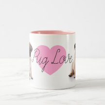 Roze Mok van de Liefde Pug