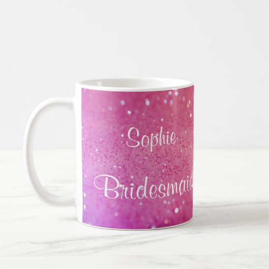 Roze Mok van Glitter Bokeh Bridesmaid (om het even (Links)