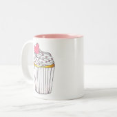 Roze Mok van het Hart Cupcake Aangepaste bruiloft (Voorkant links)