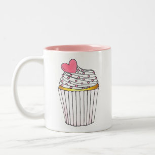 Roze Mok van het Hart Cupcake Aangepaste bruiloft