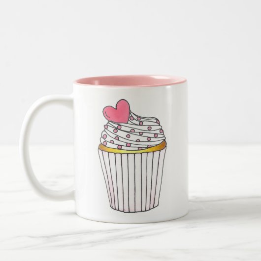 Roze Mok van het Hart Cupcake Aangepaste bruiloft (Links)