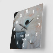 Roze Moluccan Cockatau Parrot Animal Vierkante Klok (Hoek)