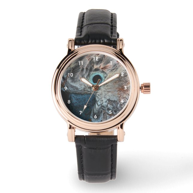 Roze Moluccan Cockatau Parrot Art Horloge (Voorkant)