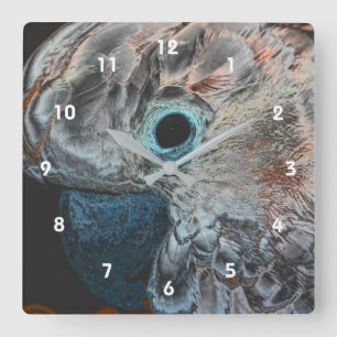 Roze Moluccan Cockatau Parrot Art  Vierkante Klok