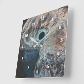 Roze Moluccan Cockatau Parrot Art  Vierkante Klok (Hoek)