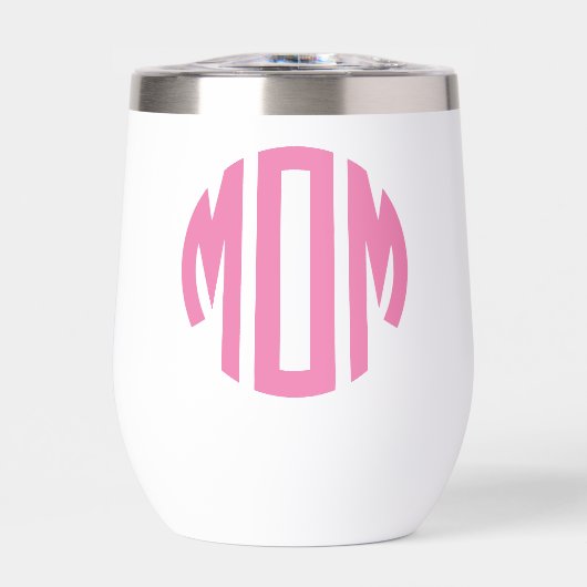 Roze MOM Cirkel Monogram Stijl (Voorkant)