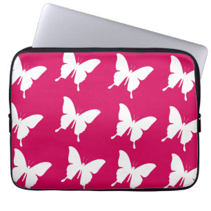 Roze monarchvlinder laptop sleeve