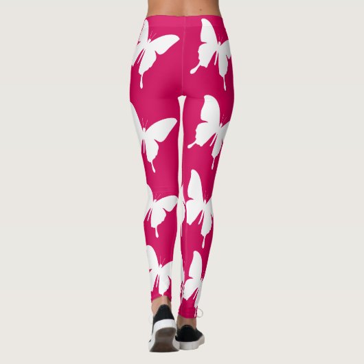 Roze monarchvlinder leggings (Achterkant)