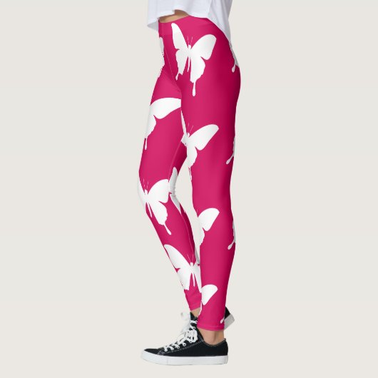 Roze monarchvlinder leggings (Links)