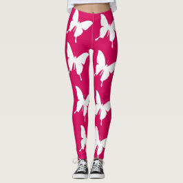 Roze monarchvlinder leggings