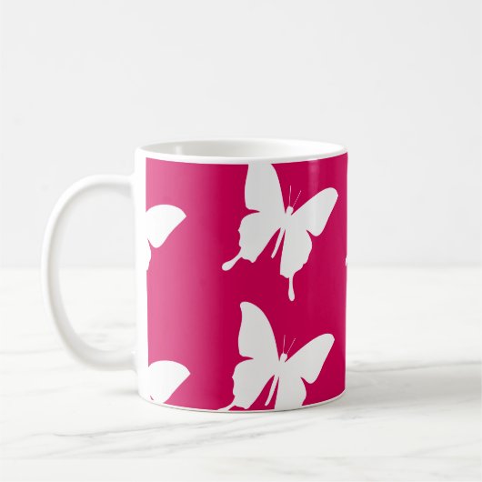 Roze monboogvlinder koffiemok (Links)