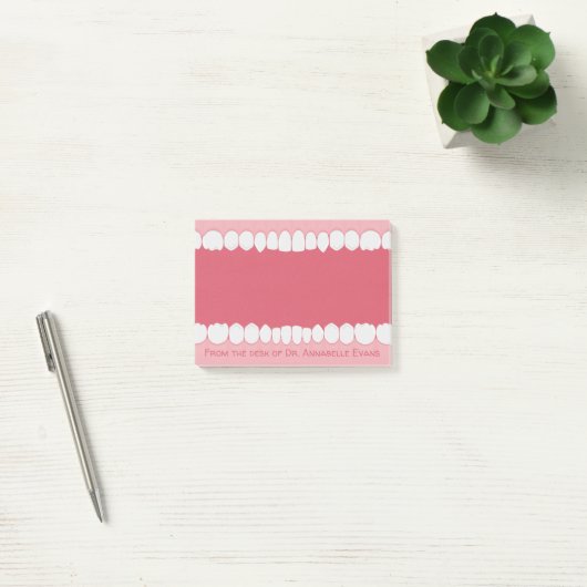 Roze mond met Teth Personalize Post-it Notes (Kantoor)