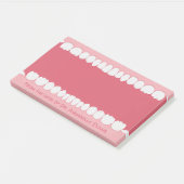 Roze mond met Teth Personalize Post-it Notes (Schuin)
