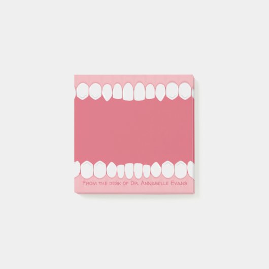 Roze mond met Teth Personalize Post-it Notes (Voorkant)