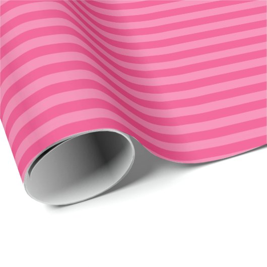 Roze Monochromatische Streep Wrapping Papier (Rol Hoek)