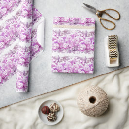 Roze monochrome druppelpapier cadeaupapier