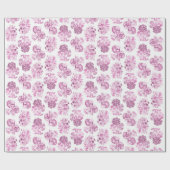 Roze monochrome druppelpapier cadeaupapier (Vlak)