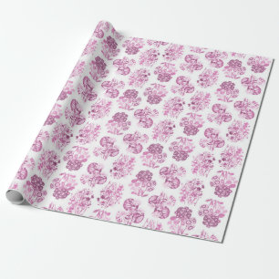 Roze monochrome druppelpapier cadeaupapier