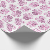 Roze monochrome druppelpapier cadeaupapier (Hoek)