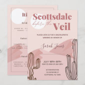 Roze monochrome Scottsdale Bachelorette-uitnodigin Kaart (Voorkant / Achterkant)