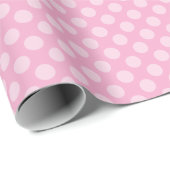 Roze monochroom polka dot patroon cadeaupapier (Rol Hoek)